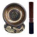 Tibetan Singing Bowl Set with New Dual End Stroker Cushion for Meditation Yoga Spiritual Healing Mindfulness,Black. 