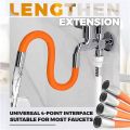 Faucet Extension Extender Universal 360 Degree Rotating Silicone Flexible Hose Water Tap Shaped Pipe Splash Proof Tube for Balcony Mop Pool Kitchen Accessories. 