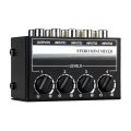 4 Channel Stereo Audio Mixer Support RCA Input and Output Mini. 