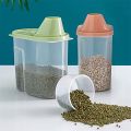 12Pcs (1-kg) Kitchen Dispenser with Lid Storage Box Plastic Rice Container Food Sealed Jar Cans For Kitchen Grain Dried Fruit Snacks,Hi Quality Product. 