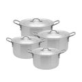 Supreme 8-Piece Pot Set – Durable Aluminum Cookware (Sizes 3 to 6). 