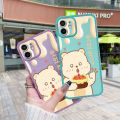 JIUMOO Case For Samsung S20 Ultra Case Fashion Cartoon Cream Bear Thin Shockproof Square Edge Silicone Casing Full Cover Camera Protect Cases Softcase. 