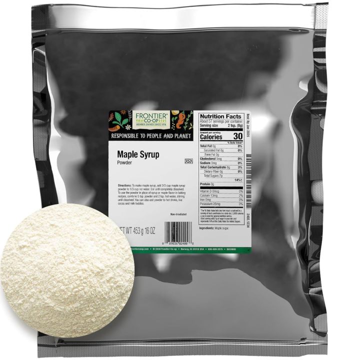 Maple Syrup Powder, 1lb Bulk Bag, Pure Maple Sugar, Natural Sweetener,