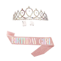 Birthday Sash And Crown Birthday Girl Queen Birthday Party Crown Shoulder Strap Party Supplies Fashion Decoration. 