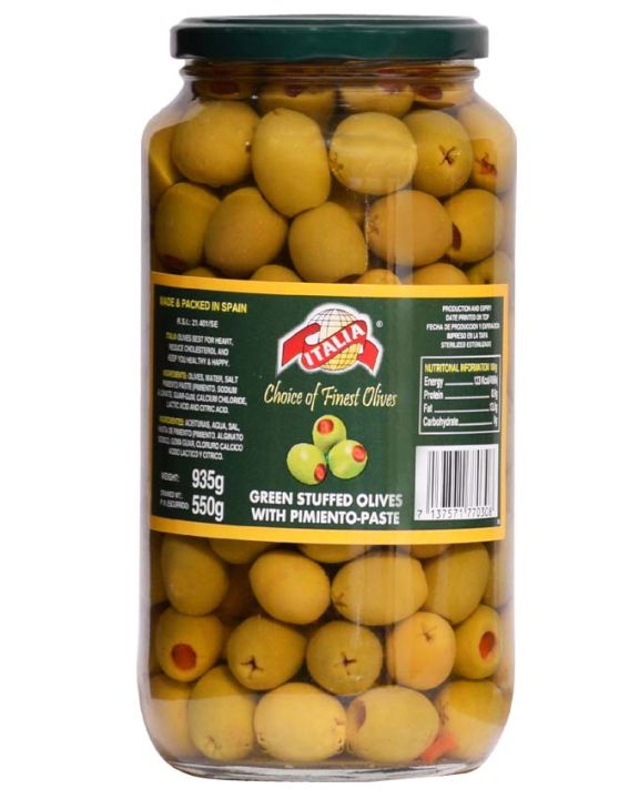 ITALIA%20STUFFED%20GREEN%20OLIVES%20935/550%20GRAM%20-%20Image%202