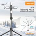 Live K10 PRO 200CM Tripod Stand Selfie Stick Two Lights Chargeable Bluetooth Camera Stand Ring light Stand DSLR Stand Selfiestick Vlogging Stick Mobile Stick Foldable 360 Rotatable Stainless Steel Tiktok Stand Youtube Traveling All in One Piece. 
