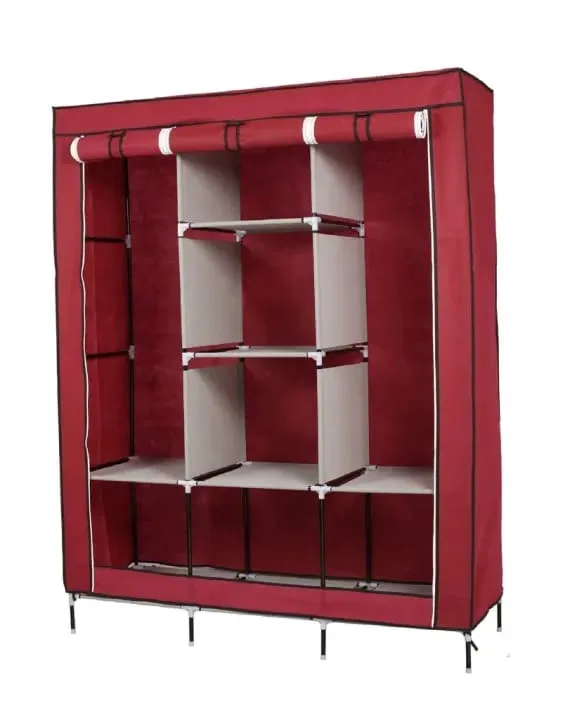 MMTS%20%20Clagor%203%20Door%20Folding%20Portable%20Clothe%20Wardrobe/Closet/Almirah%20with%208%20Shelves%20(88130)%20-%20Image%202