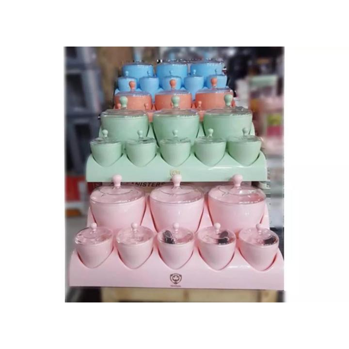 NEW 8 Pcs JAR SET -CANISTER SET /  MADE IN IRAN/MULTI COLORS