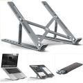 Aluminum Alloy Folding Laptop Stand Portable Adjustable for Table - All Laptops with size 13 / 13.3 / 13.6 / 14.2 / 14.6 / 15.6 inch - inches - for compatible Macbook New Air / Retina / New Pro / 2020 - 2021 - 2022 - M2 / M1. 