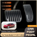 2x For Tesla Model 3 Y 2021 2022 Aluminum Alloy No Drilling Accelerator Brake Pedals Pad Anti-Slip Rest Pedals Cover Auto Parts-（grey）. 