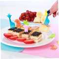 10 Pcs Dessert Fruit Forks for Kids, Cute Animals Little Mini Cartoon Toothpick for Cake Dessert Pastry Party Supply, Reusable, Food Grade Plastic, Random Color. 