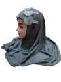 Pack Of 3 Multicolor Makhna Head Scarf Kids Hijab For Girls, Black, White Mix Color - Fashionable And Vibrant Hijabs For A Stylish Appearance. 