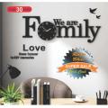 We are Family with Birds Creative 3D DIY Wooden Wall Clock Quartz Watch Laser Cut Design Decoration Piece for Home Decor and Living Room and for Gift Items & Offices. 