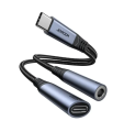 GAMING ADOPTER C TYPE CONNECTOR TWO IN ONE C TYPE PLUS 3.5mm 2 IN 1 HEADPHONE for All ANDROID CONVERTER. 