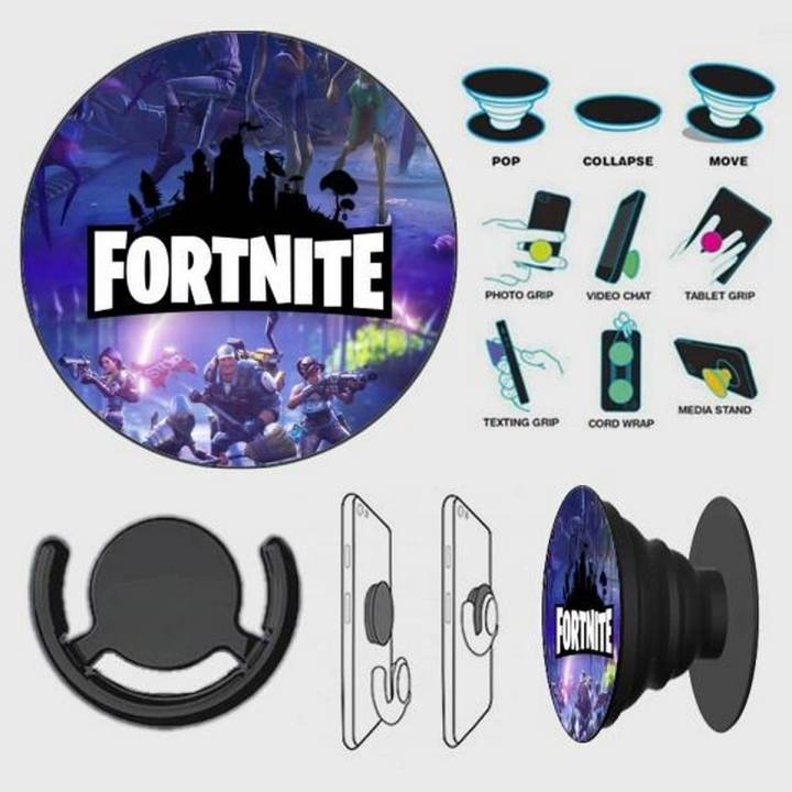 Popsocket Phone Grip With Free Mount Adapter - Fortnite Warrior - PopSocket Black - SKINLEE-528-3-2