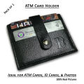 Men Pu Leather Short ATM Card Holders Cary Cash Smartly Mini Pocket Size ID Card Wallet with Button Closure in Black and Brown Colors. 