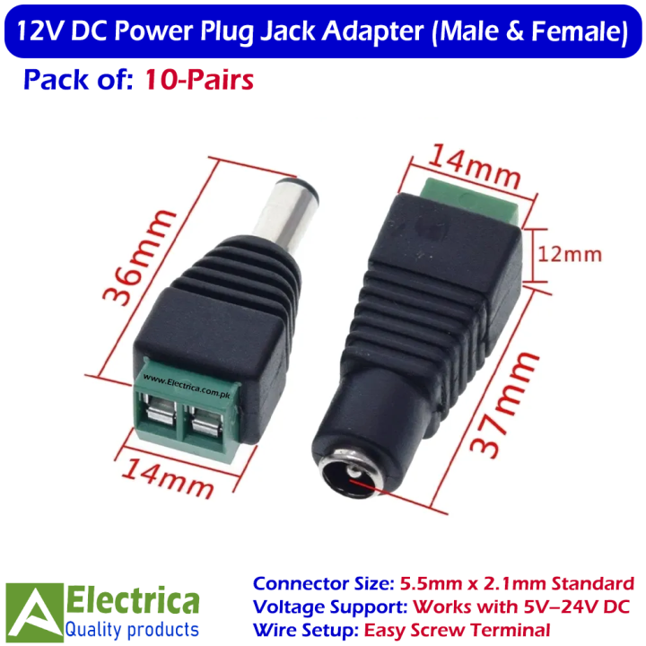 10%20Pairs%20DC%2012V%20Male%20Female%20Power%20Plug%20Jack%20Screw%20Connector%20for%20Camera%20&%20Light%20by%20Electrica%20-%20Image%203