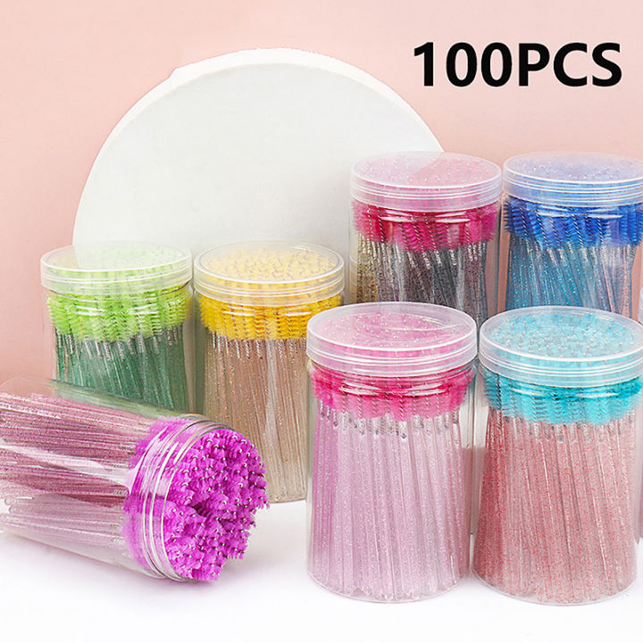 100 Pcs Eyelash Brushes Makeup Brushes Disposable Mascara Wands Applicator Spoolers Eye Lashes Cosmetic Brush Makeup Tool DFGGT