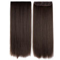 30 Long Straight 5 Clip Hair Extension - Double Color Shade Dark Brown With Medium Brown. 