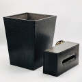 Leather Basket Tissue Box Set. 
