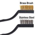 12Pcs Mini Stainless Steel Brass Wire Bristle Brush Rust Removal Cleaning Tool. 