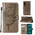 lthmy for Sony Xperia 5 III Butterfly PU Leather Flip Wallet Card Slots with Hand Strap Stand Cover case. 