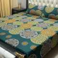 High Quality Fine Soft Cotton Unique Designed Bedsheet 3 Piece Set Double Bed Printed 3D Crystal Cotton King Size Bedsheet. 