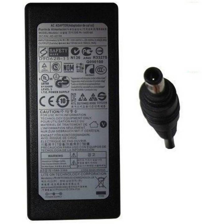 SAMSUNG LAPTOP CHARGER  Or Power Cable NP-S3511 NP-R519 19v 3.16a 60W