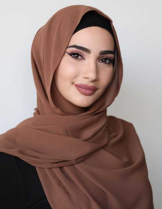 Plain Chiffon Georgette Hijab Stoller Scarf-Multicolor Stoller For Girls and Womens