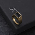 Trendy Stainless steel Black Zircon Male Ring Punk Style Geometric Ring Men Party Jewelry Accessories. 