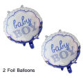 Baby Boy Shower Foil  Balloons Set With Baby Boy Foil & 2 Fancy Baby Boy Foil Balloons. 