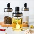 Clear Glass Jar with Lid and Spoon Attached for Home and Kitchen, sugar bowl, condiment container, Spice Storage. 