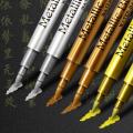 2024 1/3Pcs Brush Metallic Marker Pens Gold Silver Copper Permanent Art Paint Marker Pen for Crafts Scrapbooking Fabric Art Supplies Myhappinessisyou. 