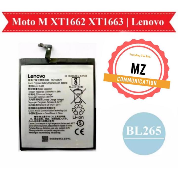 BL-265 ORIGINAL LENOVO XT1662 BATTERY FOR MOTO M, BATTERY BL265 XT1662, XT1663