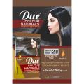 DUE Hair Color Sachet Natural Black 2.0 – For Men and Women - Permanent Color Long Lasting. 