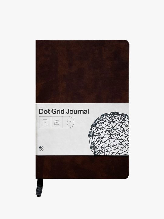 Dot Grid Journal, Bullet journal Notebook, Diary. 120 g/sm Ultra Thick Paper, 5mm Dot Grid, Premium Vegan Leather Hard Cover, 160 pages, Ivory color Pages, Round Corner