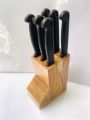 Pack of 7 | Master kitchen knife set | Black Stainless Steel | Knives with Wooden Stand. 