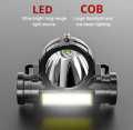 Portable mini High Power LED Headlamp Built-in Battery T6+COB USB Rechargeable Headlight Waterproof Head Torch Head Lamp Super Bright 3 Led Rechargeable Headlamp - Multicolor USB Charging Powerful Flashlight XPE COB LED Flash Light Flashlight. 