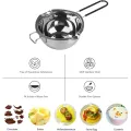 2-Pack Stainless Steel Double Boiler, at-Resistant Handle for Chocolate, er, Cese, Caramel and Candy- Steel Melting Pot, 2 Cup Capacity, Universal Pad. 
