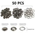 Imported Quality 50 Metal Snaps Buttons with Fastener Pliers Tool Kit Set Sewing Free Snap Button Kit with Manual Pliers Press Studs Tool for DIY Crafts Bags Sewing Snap Fastener Kit. 