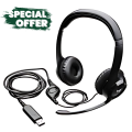 Logitech H390 Wired USB Headset for PC/Laptop - Noise-Canceling Microphone, Comfort Over-Ear, Budget-Friendly Stereo Headphones, Ideal for Work & Reviews - Best Price & Quality. 
