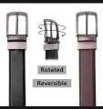 Premium quality reversible mens leather belt two in one black and brown. 