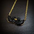 Elegant Pretty Shiny Black Double Swan Duck Necklace For Women Girls Fashion Jewellery. 