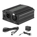 Energy - ENRG 48V Phantom Power Supply with Adapter for XLR 3 Pin Microphone Cable Male to Female Any Condenser Music Recording Equipment Black. 