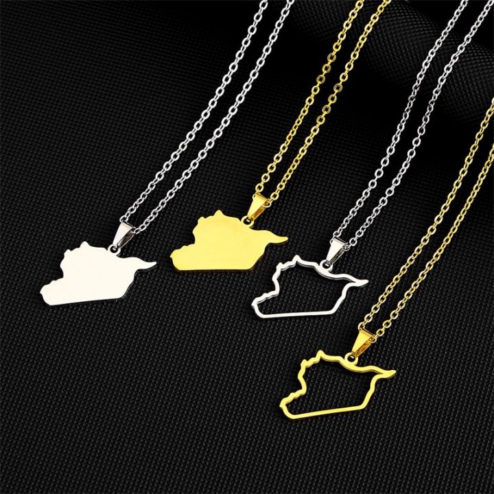 Unisex Syria Country Map Flag Pendant Necklace Gold Silver Color Chain Choker Syria Outline Necklace Christmas Party Jewelry