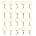 2X 20x Split Key Chain Rings with Chain and Jump Rings Bulk for Crafts Golden. 