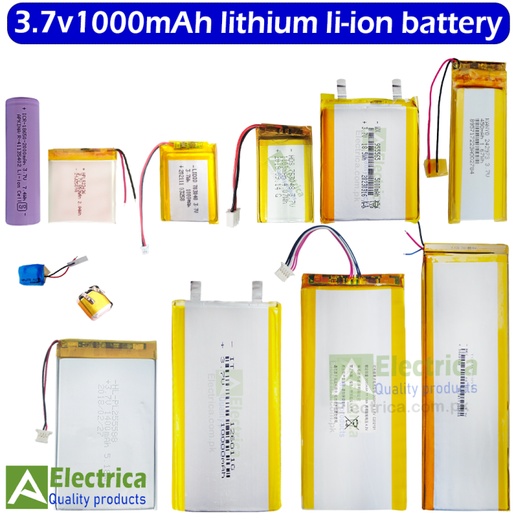 3.7v  25mAh /50mAh /100mAh /200mAh/ 450mAh/ 550mAh/ 1000mAh/ 1100mAh/ 1400mAh/2800mAh /3000mAh /5000mAh /10000mAh Lithium Ion Battery Battery for Power Bank DIY ,Toys or Arduino Projects by Electrica