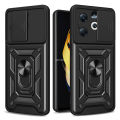 Vantime for Infinix Smart 8 Pro Case Hard Sliding Lens Protect Stand Holder Back Cover. 