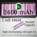 18650 2400mAh lithium ion cell 18650 battery cell recycled ICR 18650 battery cell  3.7 volt to 4.2 volt rechargeable battery tested capacity high draining 4c battery 18650 cell price in pakistan 18650 battery price in pakistan Pakistan E shop. 