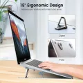 Vocoal Laptop Stand Adjustable Cooling Bracket Metal Foldable Laptop Holder Shield Shape Laptop Stand Heat Dissipation Holder Mini Portable Tilting iPad Notebook Holder Non-slip Laptop Stand. 
